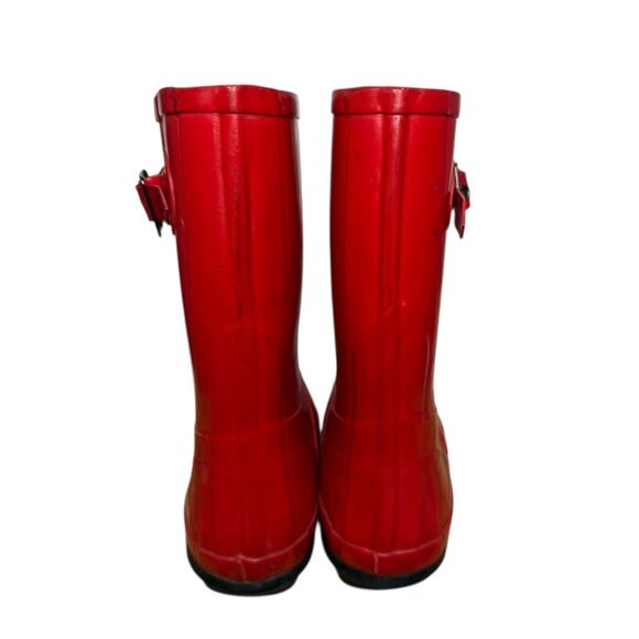 Athletech Women’s 8 Thunder Red Mid Calf Wellie Boot Rubber Rain Snow - Picture 6 of 9